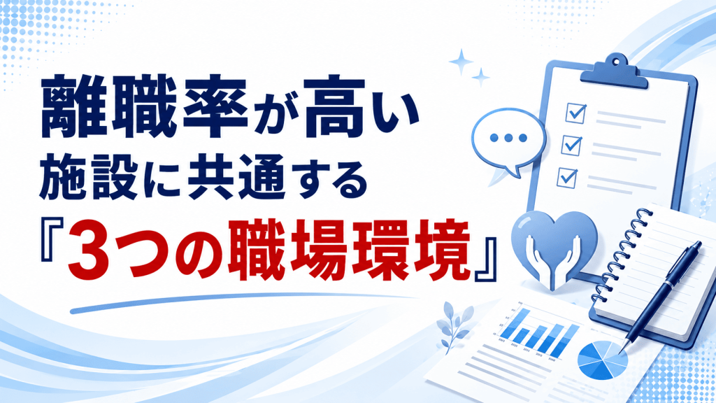離職率が高い障害福祉施設に共通する3つの職場環境のイメージ